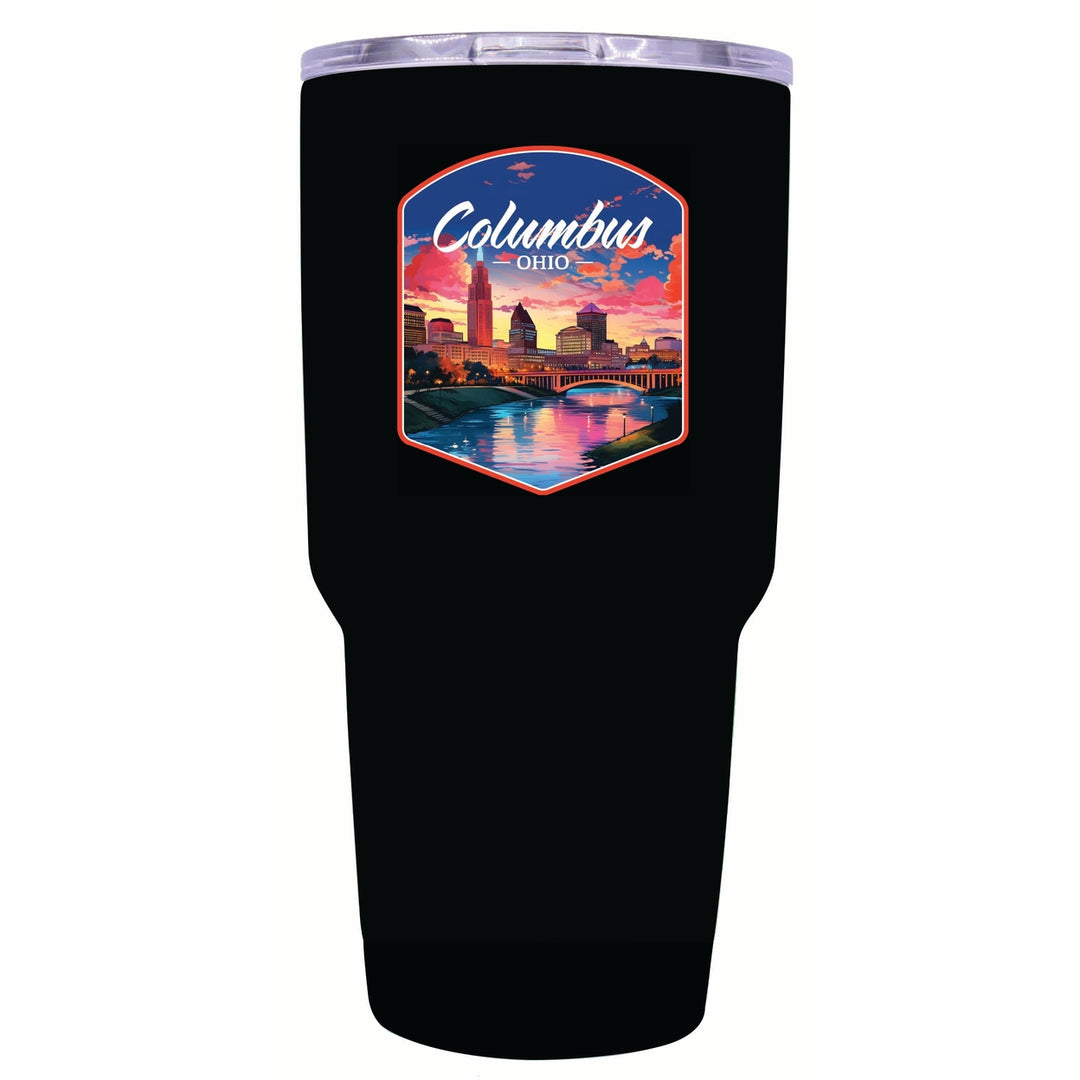 Columbus Ohio Sunset Cityscape Design Souvenir 24 oz Insulated Stainless Steel Tumbler Image 7