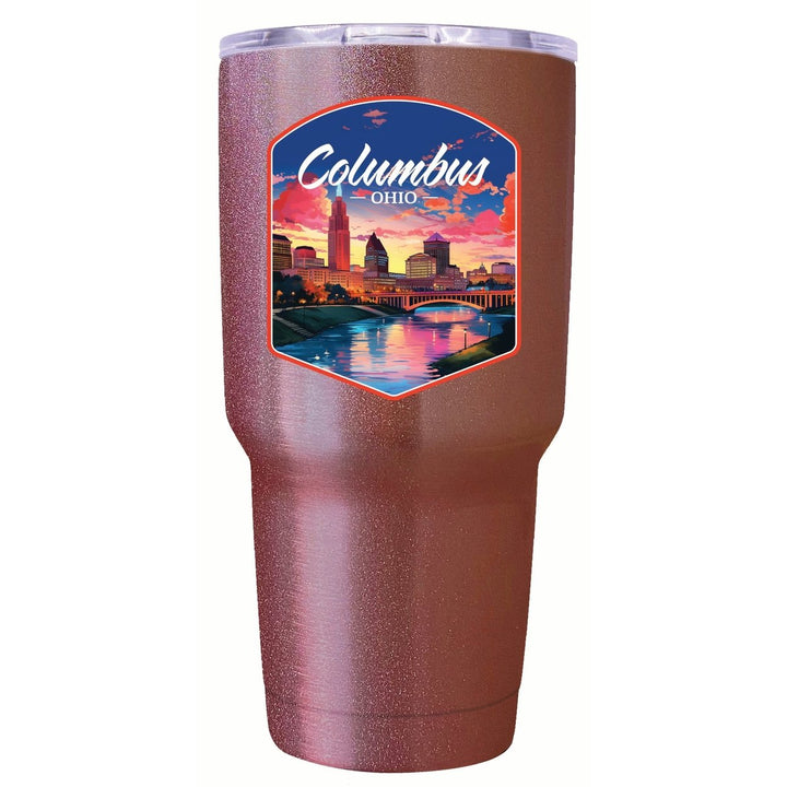 Columbus Ohio Sunset Cityscape Design Souvenir 24 oz Insulated Stainless Steel Tumbler Image 1