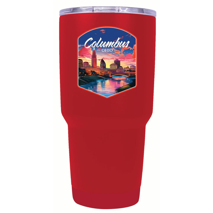 Columbus Ohio Sunset Cityscape Design Souvenir 24 oz Insulated Stainless Steel Tumbler Image 9