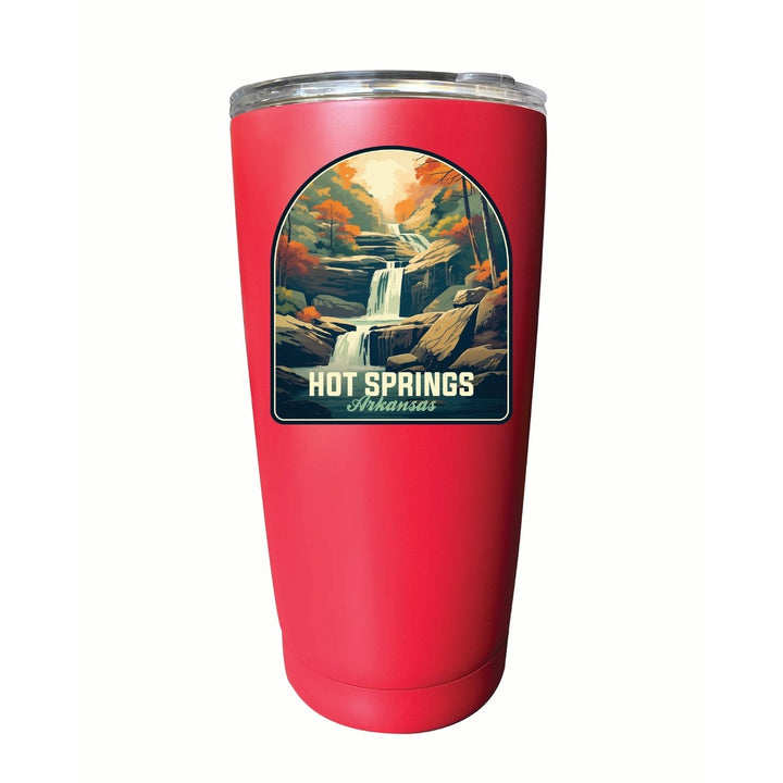 Hot Springs Arkansas Autumn Waterfall Design Souvenir 16 oz Stainless Steel Insulated Tumbler Image 1