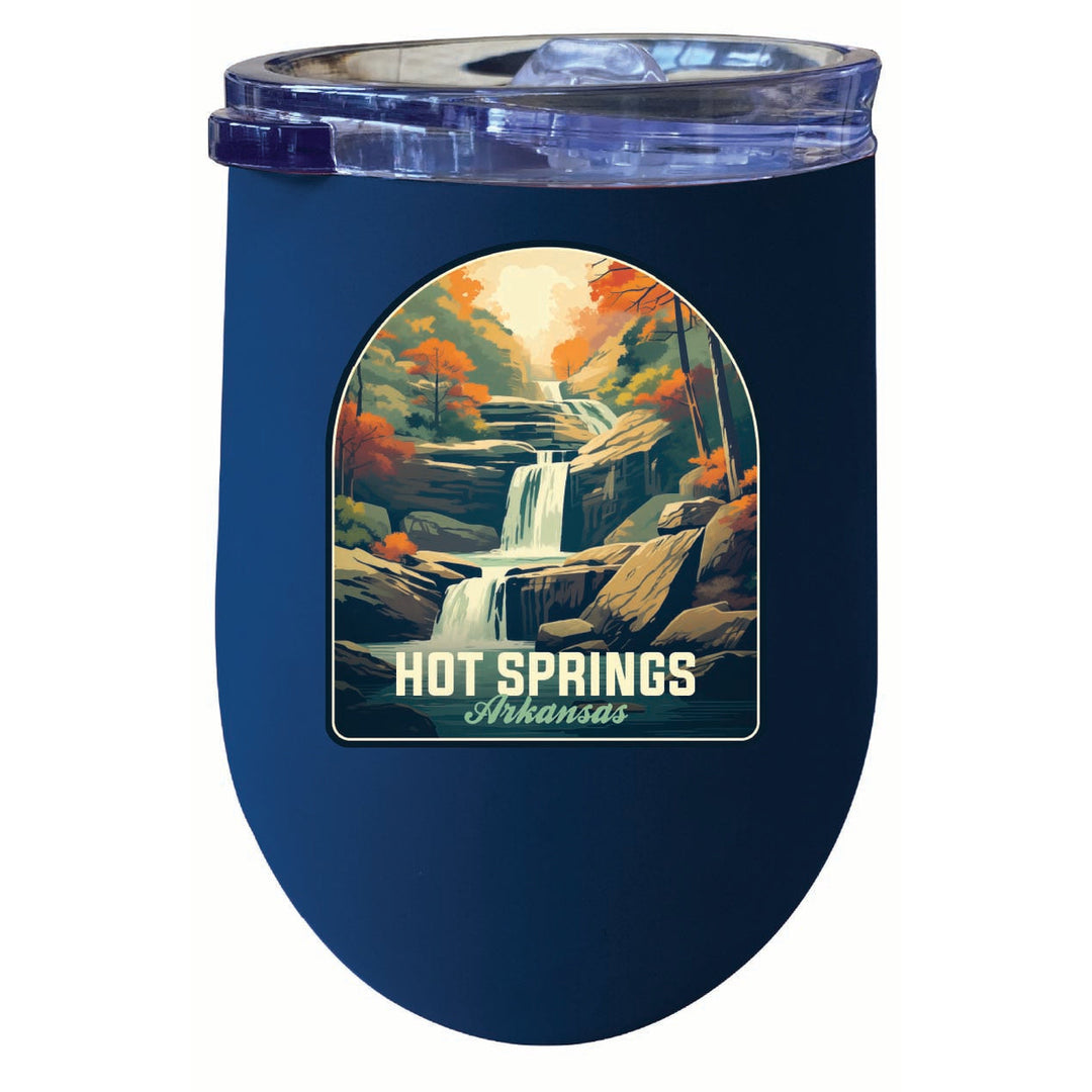 Hot Springs Arkansas Autumn Waterfall Design Souvenir 12 oz Insulated Wine Stainless Steel Tumbler Image 1