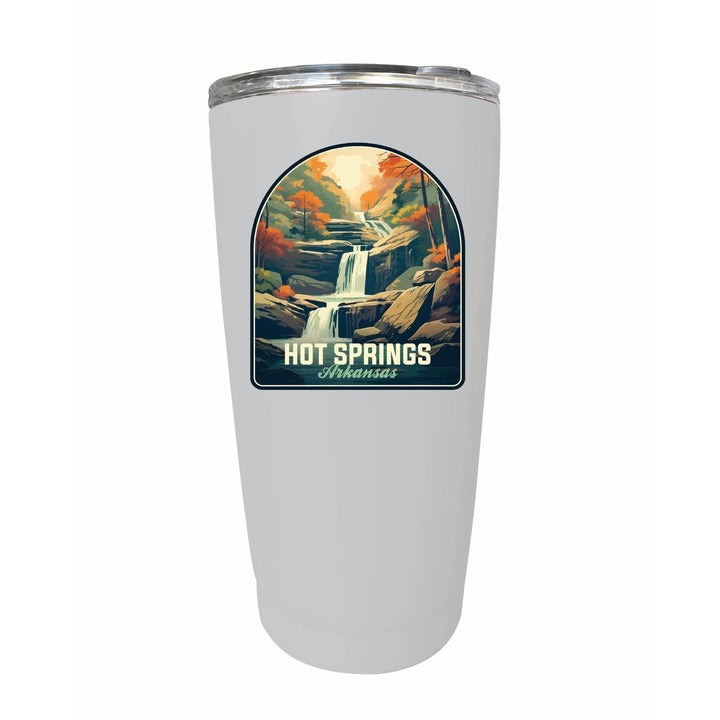 Hot Springs Arkansas Autumn Waterfall Design Souvenir 16 oz Stainless Steel Insulated Tumbler Image 1