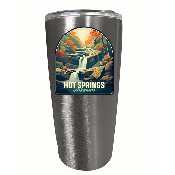 Hot Springs Arkansas Autumn Waterfall Design Souvenir 16 oz Stainless Steel Insulated Tumbler Image 5