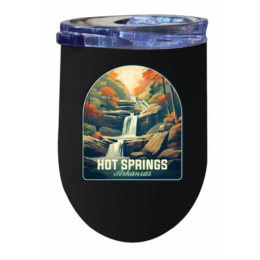 Hot Springs Arkansas Autumn Waterfall Design Souvenir 12 oz Insulated Wine Stainless Steel Tumbler Image 2