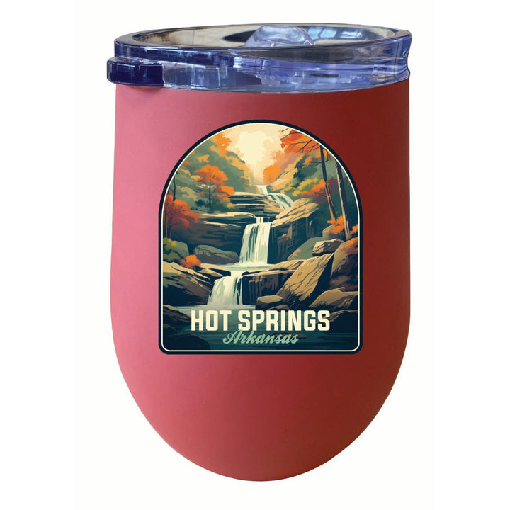 Hot Springs Arkansas Autumn Waterfall Design Souvenir 12 oz Insulated Wine Stainless Steel Tumbler Image 3