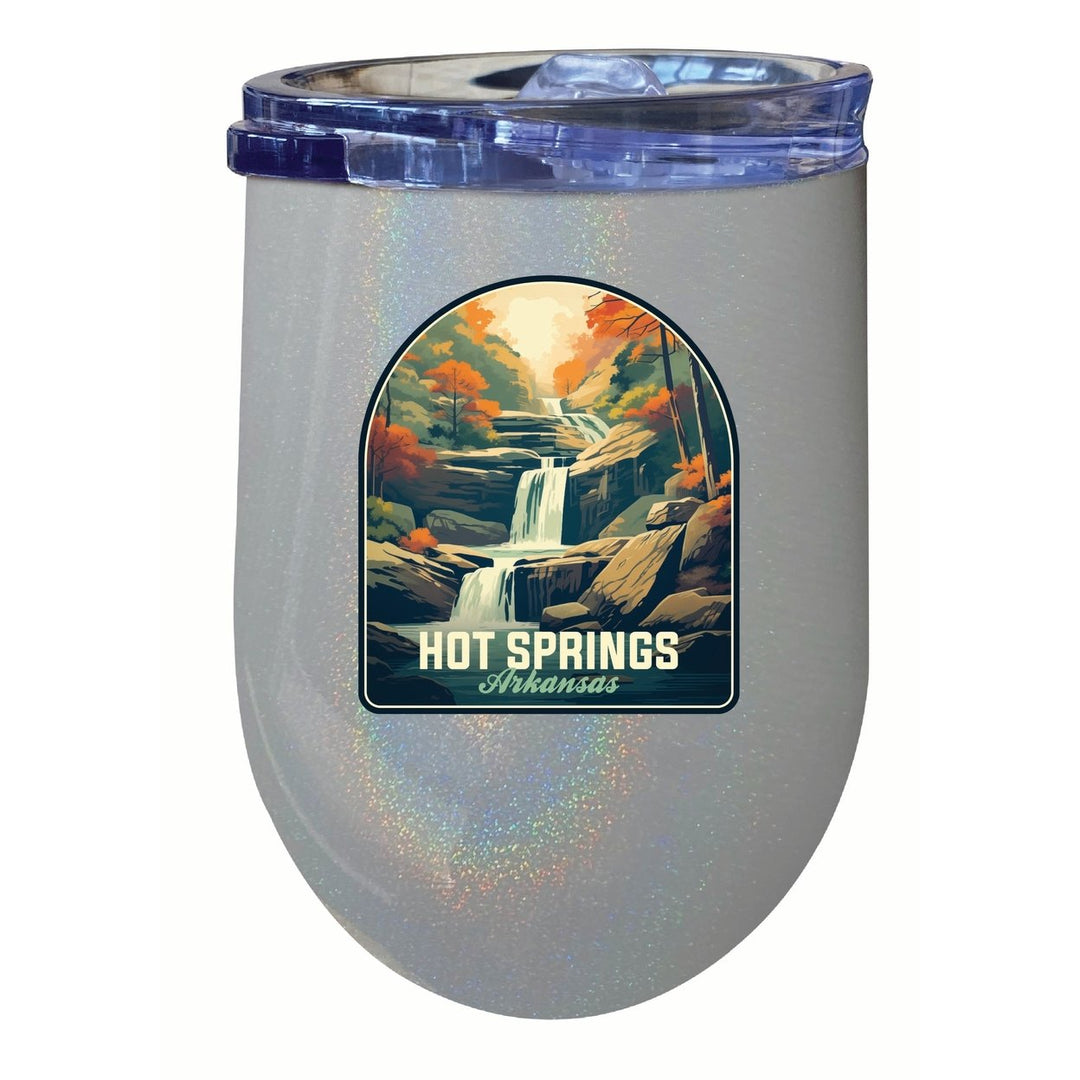 Hot Springs Arkansas Autumn Waterfall Design Souvenir 12 oz Insulated Wine Stainless Steel Tumbler Image 1