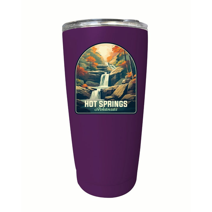 Hot Springs Arkansas Autumn Waterfall Design Souvenir 16 oz Stainless Steel Insulated Tumbler Image 7