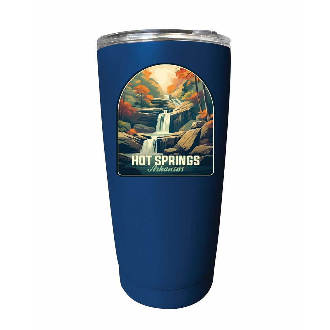 Hot Springs Arkansas Autumn Waterfall Design Souvenir 16 oz Stainless Steel Insulated Tumbler Image 1