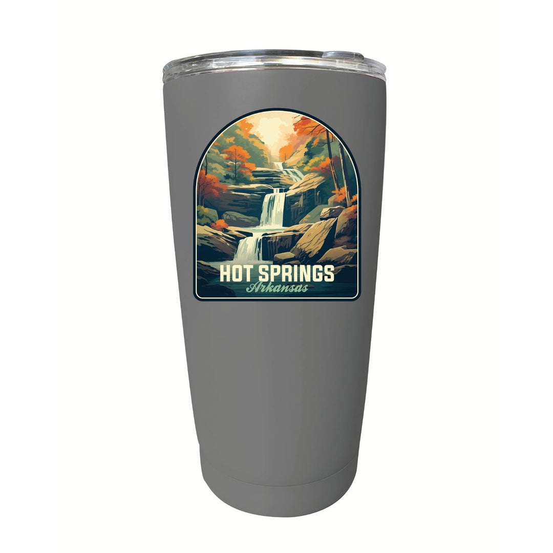 Hot Springs Arkansas Autumn Waterfall Design Souvenir 16 oz Stainless Steel Insulated Tumbler Image 1