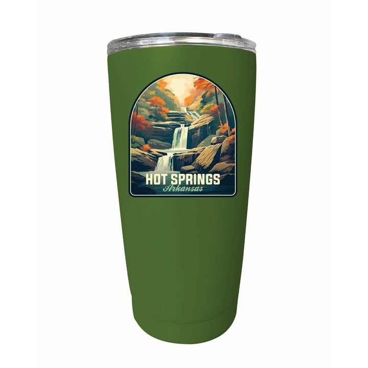 Hot Springs Arkansas Autumn Waterfall Design Souvenir 16 oz Stainless Steel Insulated Tumbler Image 11