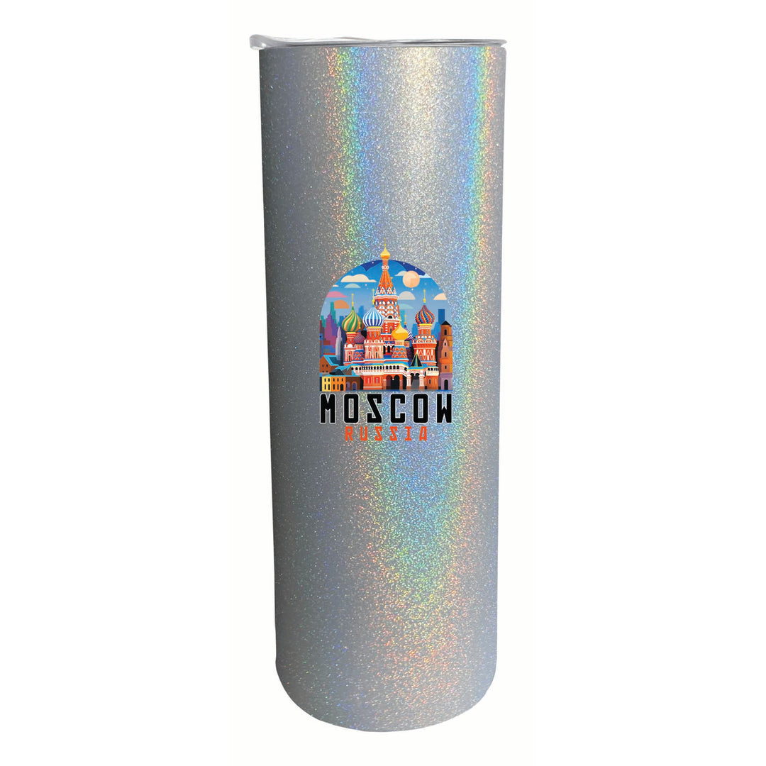 Moscow Russia Saint Basils Cathedral Illustration Design Souvenir 20 oz Insulated Stainless Steel Skinny Tumbler Image 2