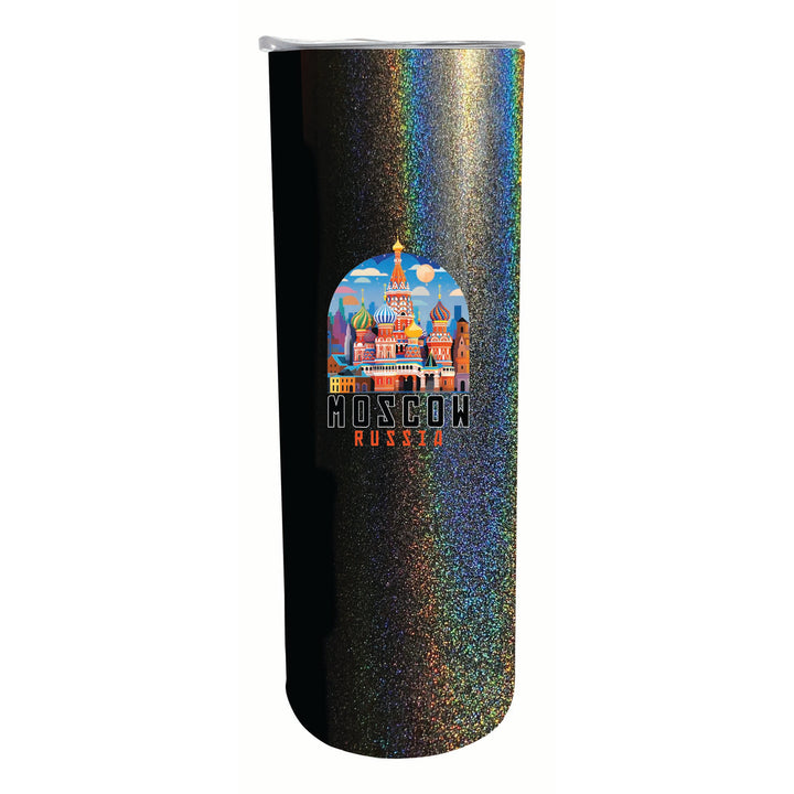 Moscow Russia Saint Basils Cathedral Illustration Design Souvenir 20 oz Insulated Stainless Steel Skinny Tumbler Image 6