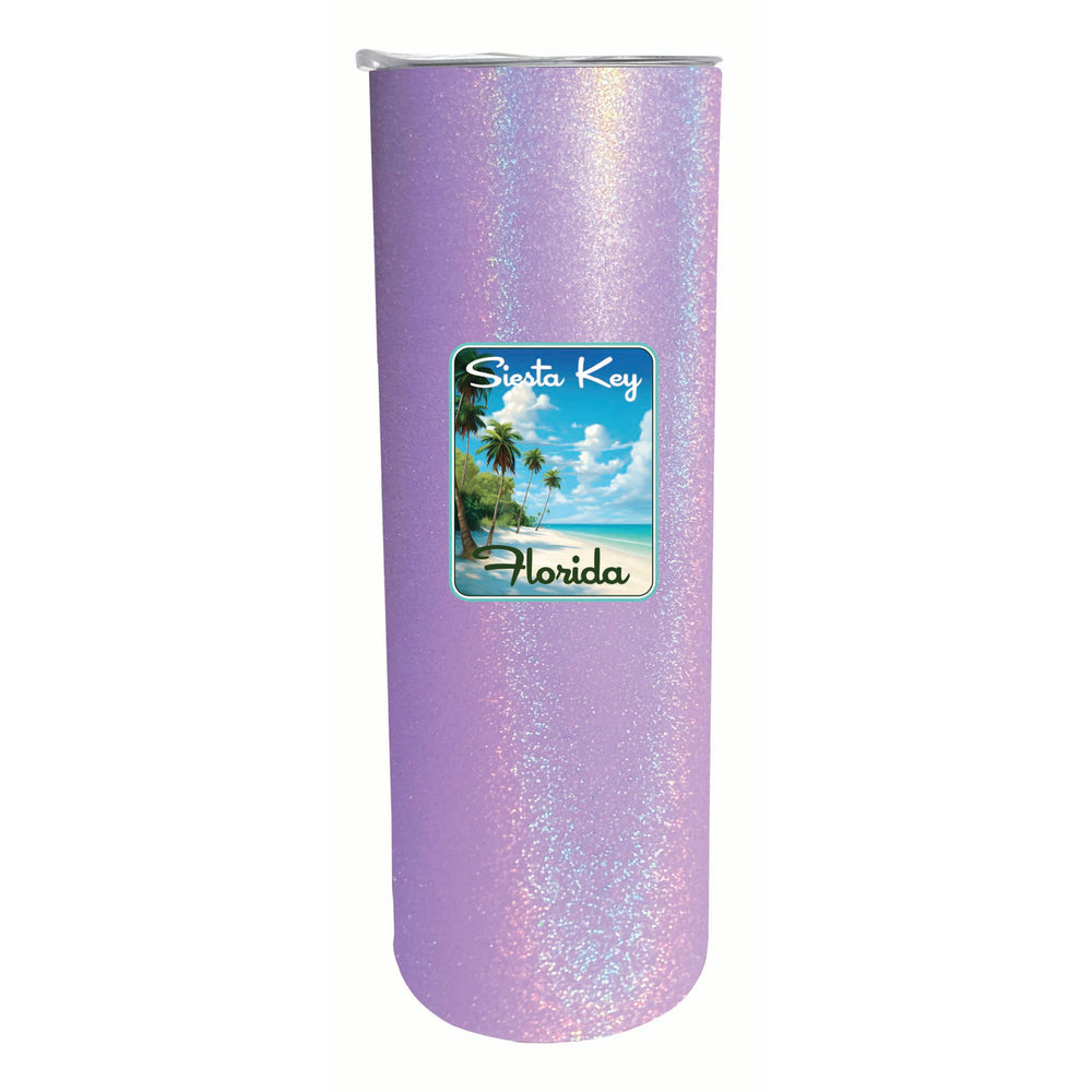 Siesta Key Beach Florida Tropical Beach Design Souvenir 20 oz Insulated Stainless Steel Skinny Tumbler Image 2