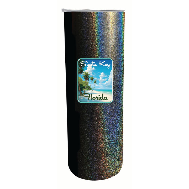 Siesta Key Beach Florida Tropical Beach Design Souvenir 20 oz Insulated Stainless Steel Skinny Tumbler Image 4