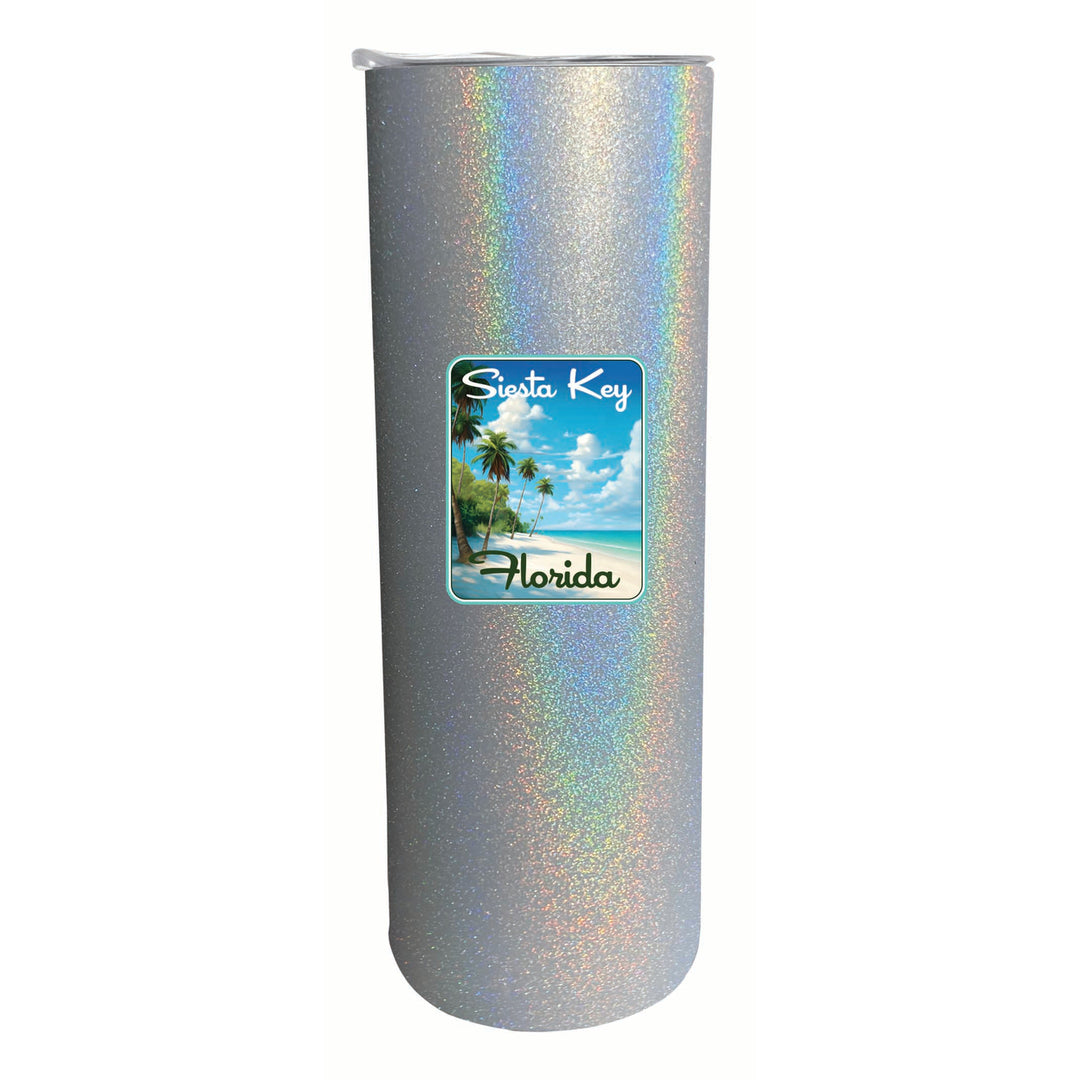 Siesta Key Beach Florida Tropical Beach Design Souvenir 20 oz Insulated Stainless Steel Skinny Tumbler Image 5