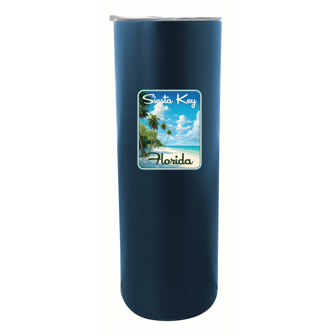 Siesta Key Beach Florida Tropical Beach Design Souvenir 20 oz Insulated Stainless Steel Skinny Tumbler Image 6