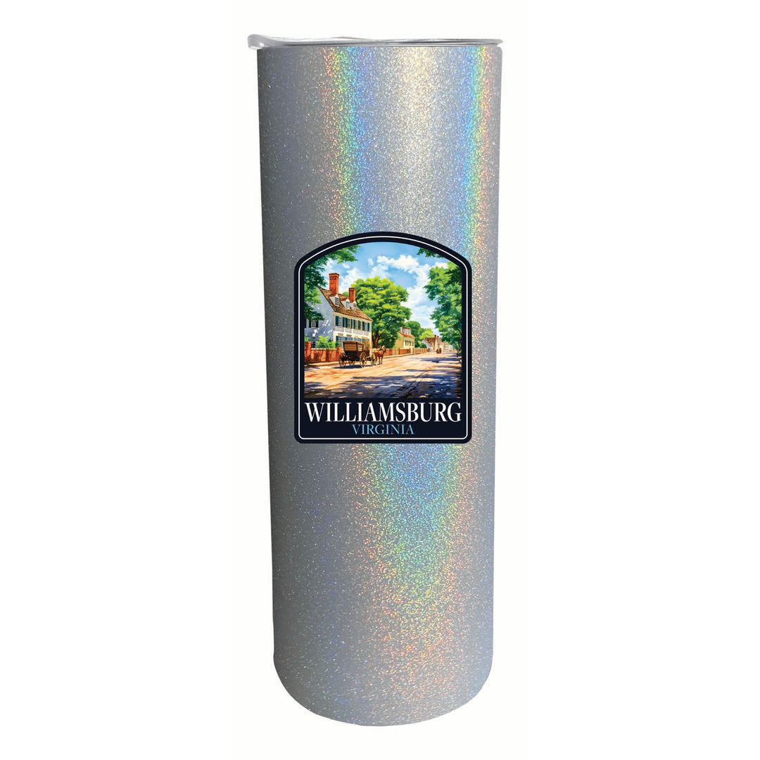 Williamsburg Virginia Colonial Street Design Souvenir 20 oz Insulated Stainless Steel Skinny Tumbler Image 4