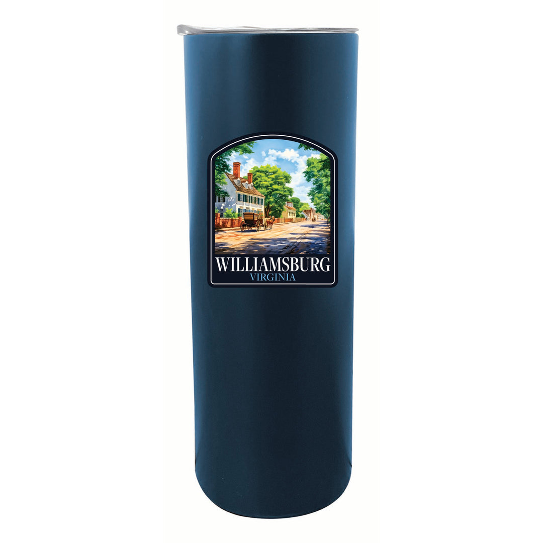 Williamsburg Virginia Colonial Street Design Souvenir 20 oz Insulated Stainless Steel Skinny Tumbler Image 5