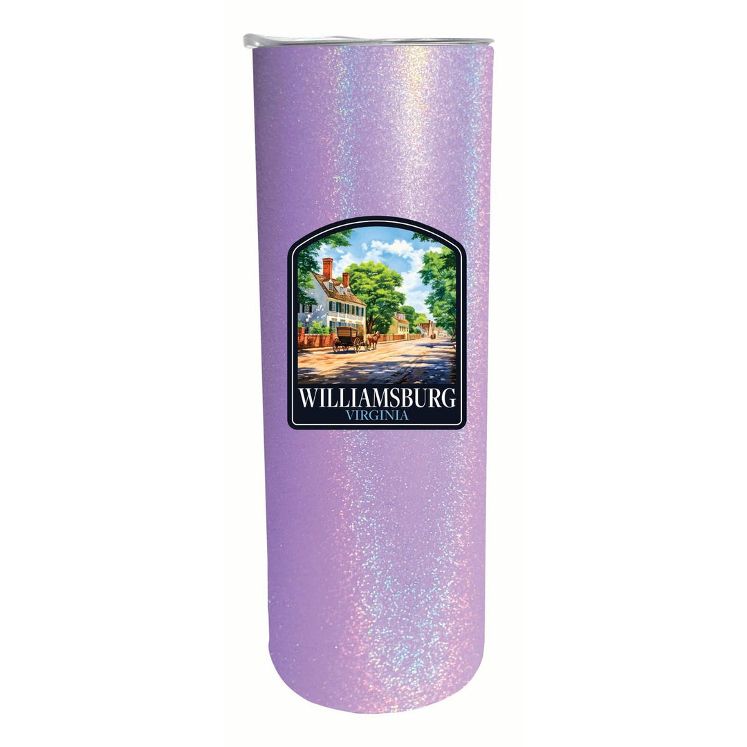 Williamsburg Virginia Colonial Street Design Souvenir 20 oz Insulated Stainless Steel Skinny Tumbler Image 1