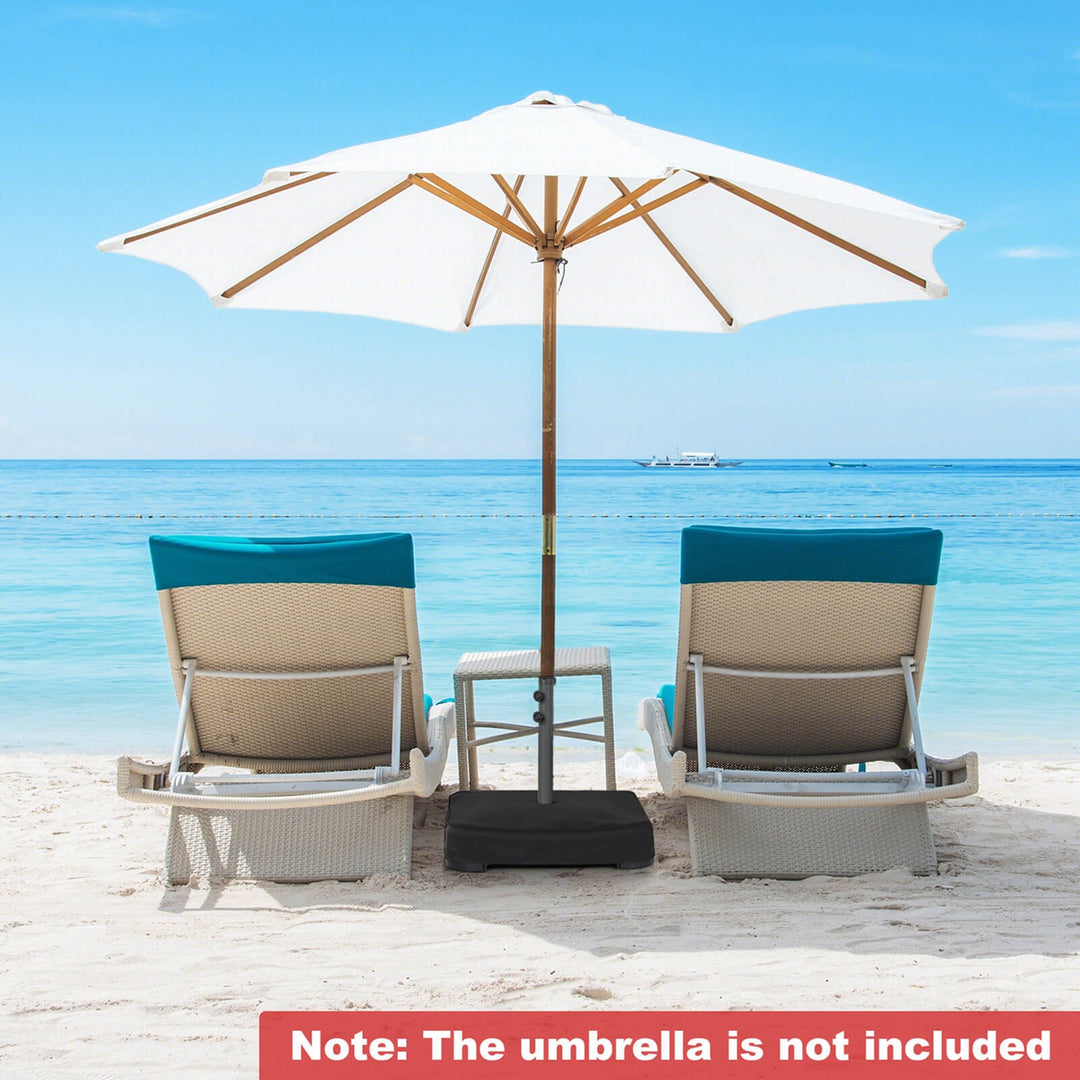 220lb Capacity Fillable Mobile Umbrella Base Heavy Duty Market Stand for Patio, 28.5 x28.5 x 29 Image 5