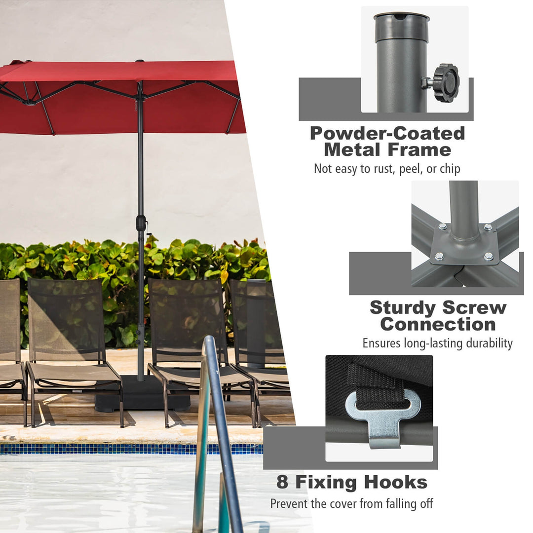 220lb Capacity Fillable Mobile Umbrella Base Heavy Duty Market Stand for Patio, 28.5 x28.5 x 29 Image 6