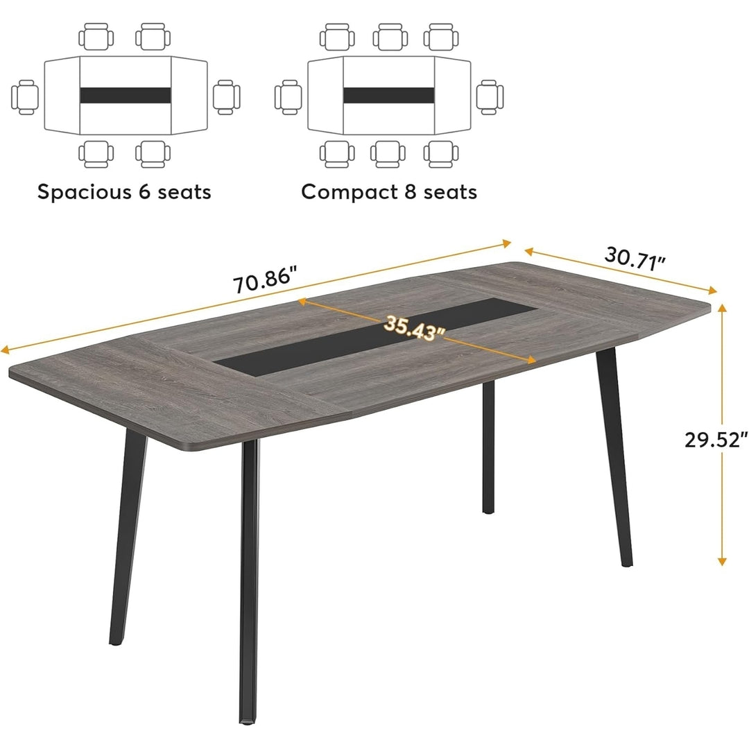 Tribesigns 6FT Conference Table,70.86L x 35.43W x 29.52H Inches Boat Shaped Meeting Table, Industrial Seminar Table Image 6