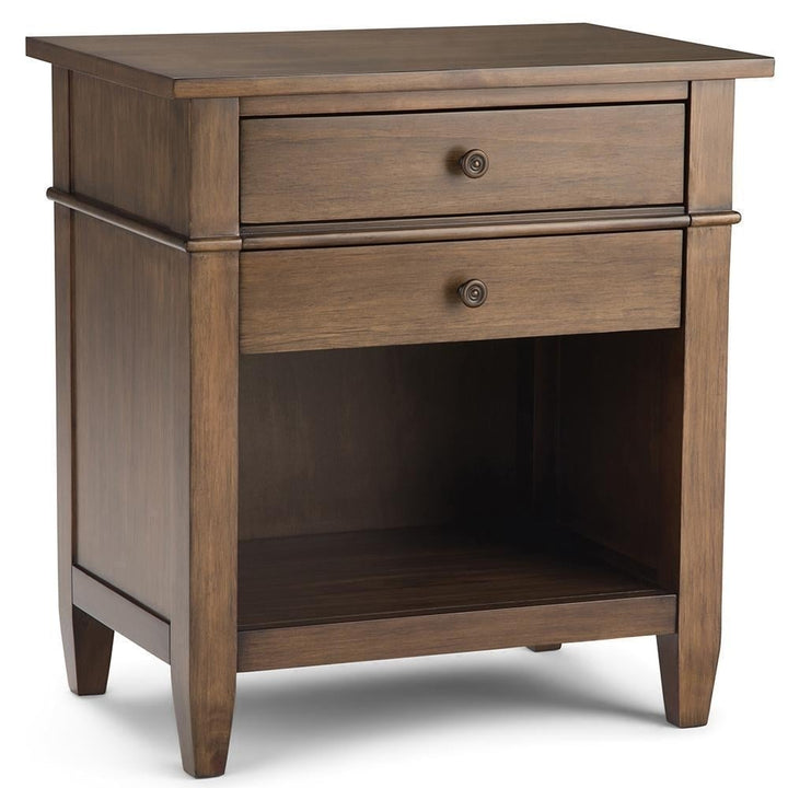 Carlton Bedside Table Solid Wood Storage 2 Drawers 16x24x26 Contemporary Design Image 1