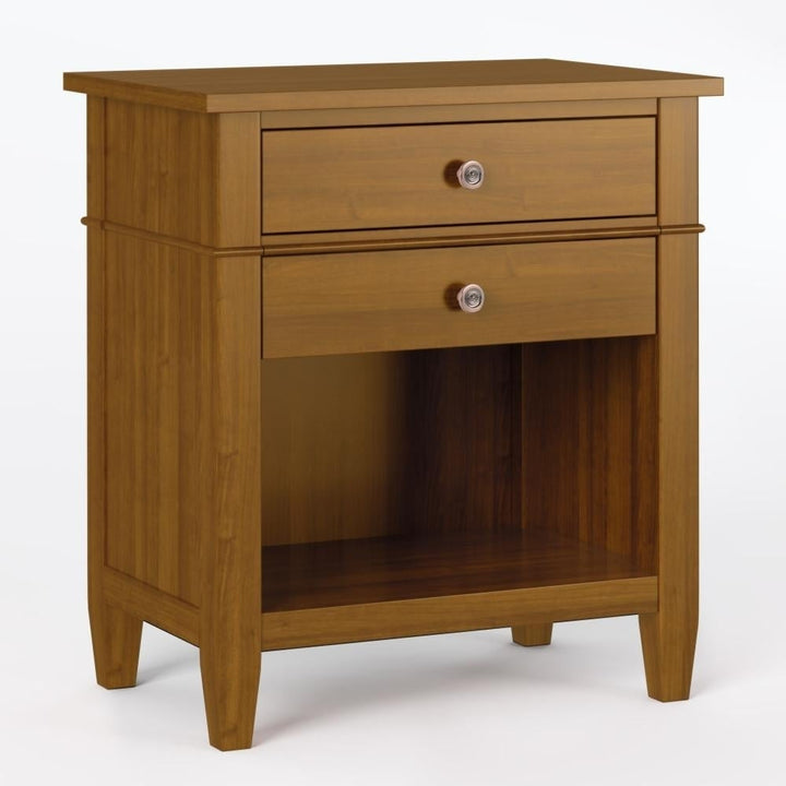 Carlton Bedside Table Solid Wood Storage 2 Drawers 16x24x26 Contemporary Design Image 1