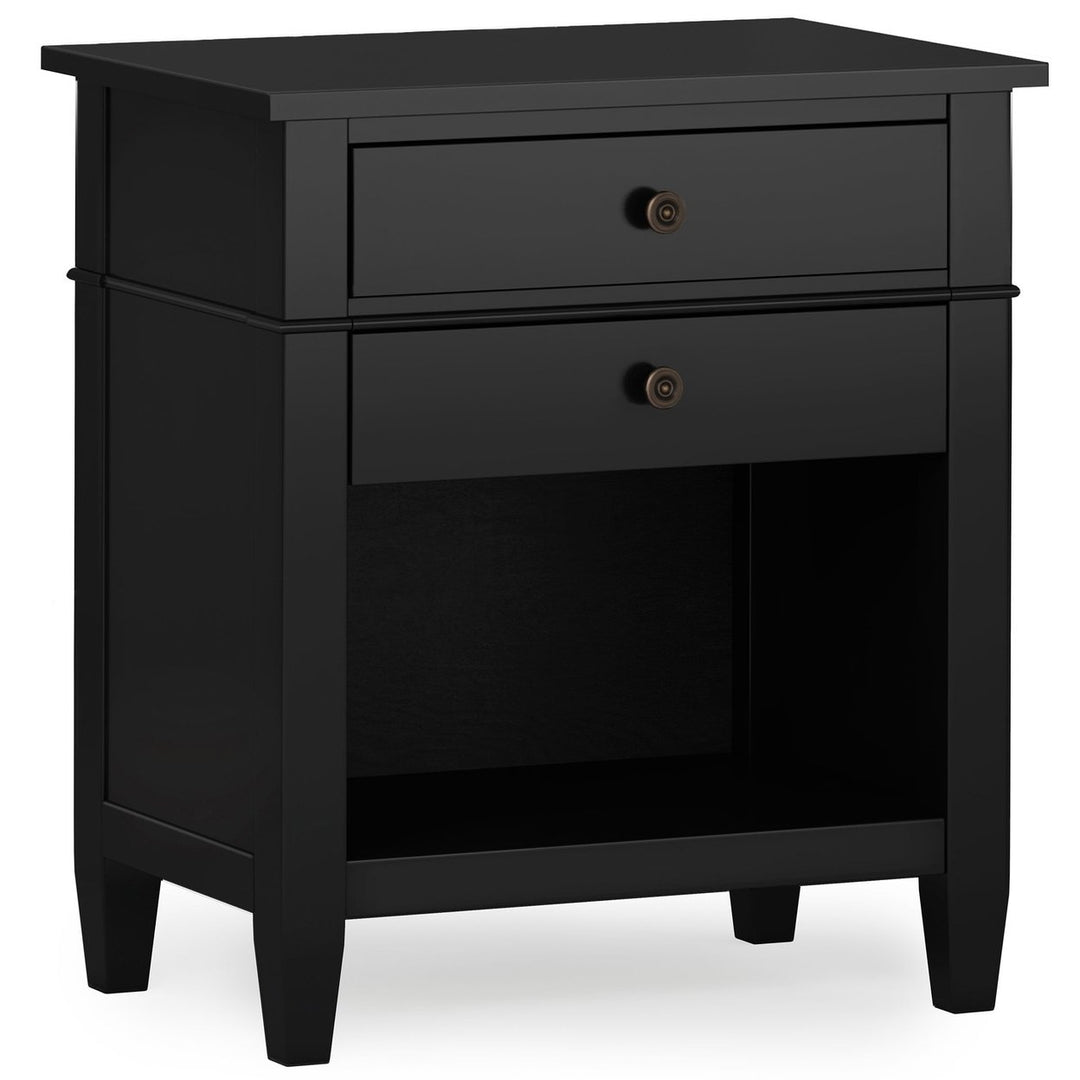 Carlton Bedside Table Solid Wood Storage 2 Drawers 16x24x26 Contemporary Design Image 1