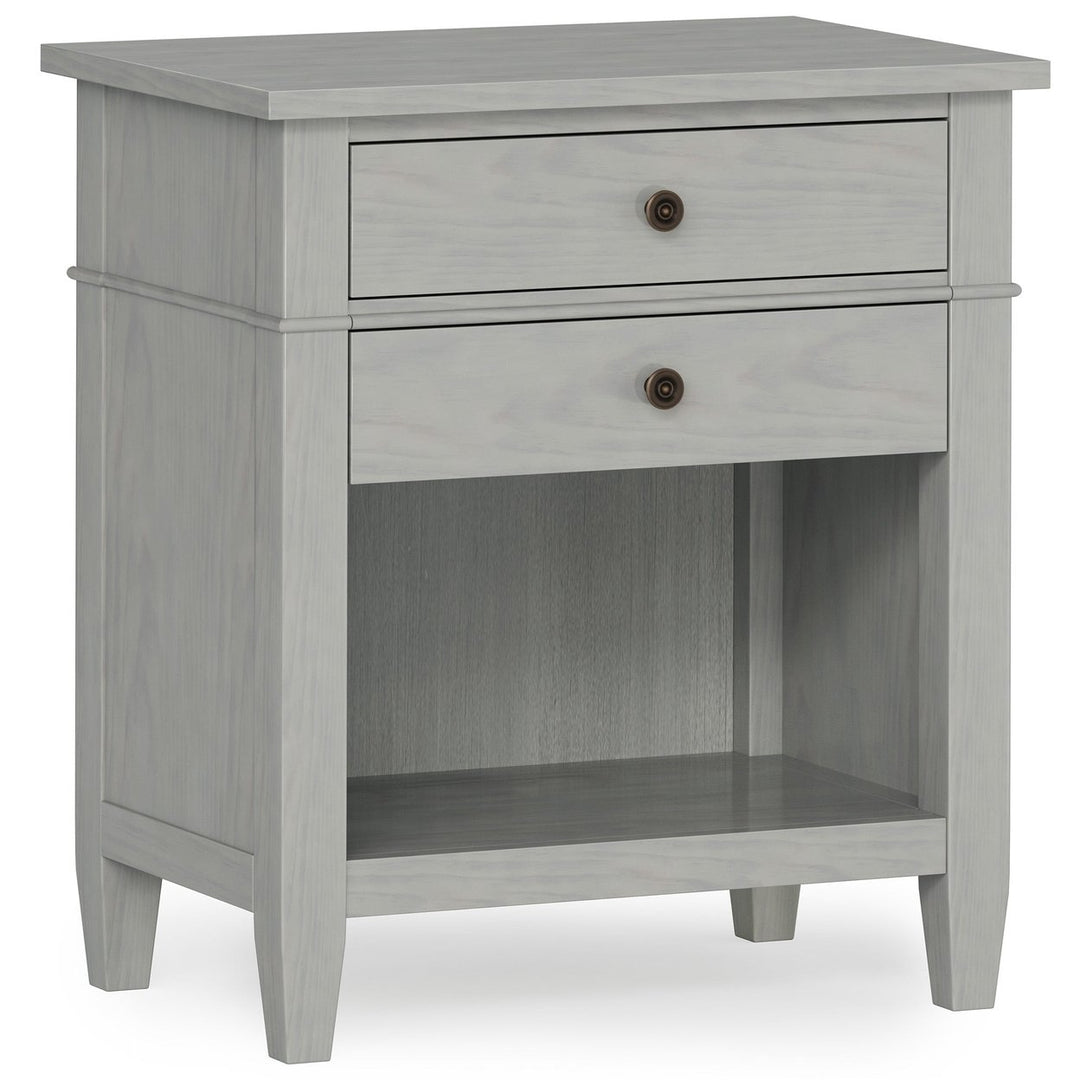 Carlton Bedside Table Solid Wood Storage 2 Drawers 16x24x26 Contemporary Design Image 1