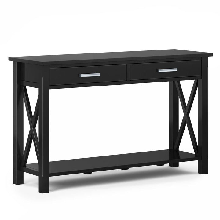 Kitchener Console Table Solid Wood 2 Drawers 47.4 in Modern Entryway Storage Image 1