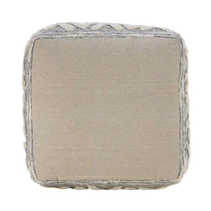 16" Gray Polyester Ottoman Image 6