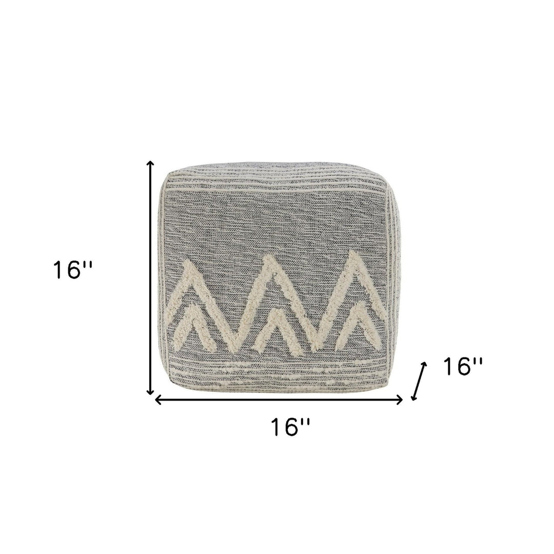 16" Gray Polyester Ottoman Image 9