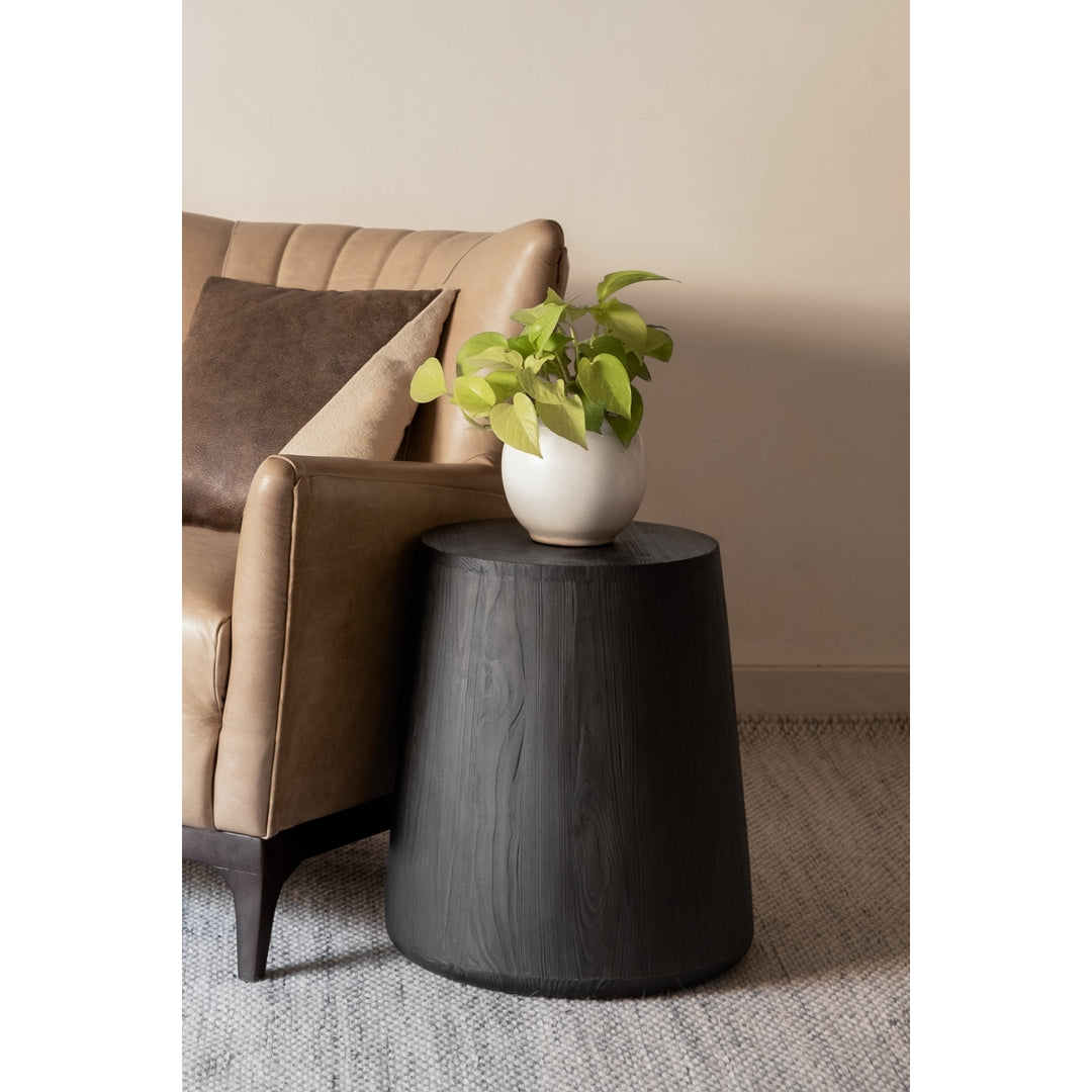 18" Ebony Solid Wood Round End Table Image 6