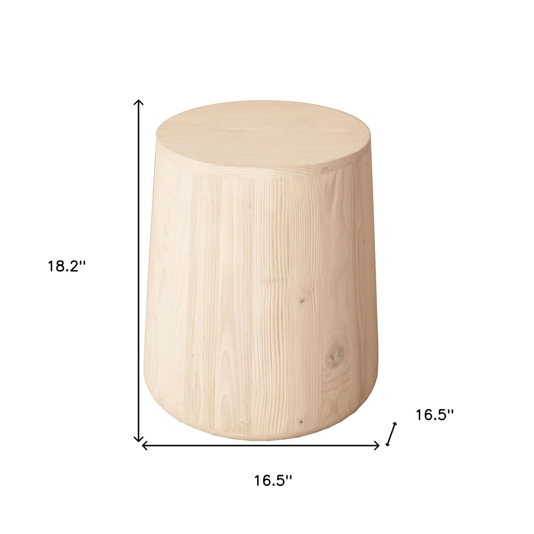 18" Natural Solid Wood Round End Table Image 4