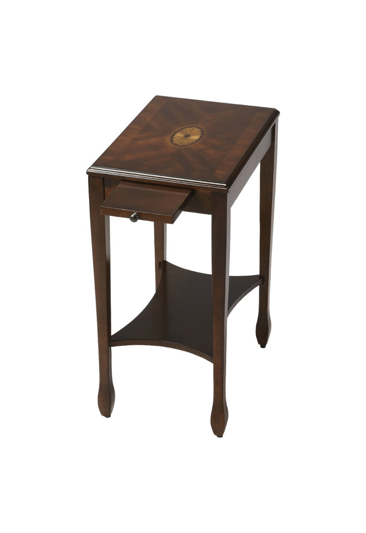 25" Dark Brown Manufactured Wood Rectangular End Table With Shelf Image 4