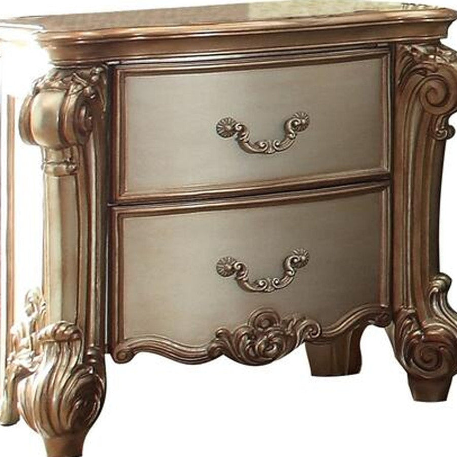 30" Bone Two Drawers Nightstand Image 1