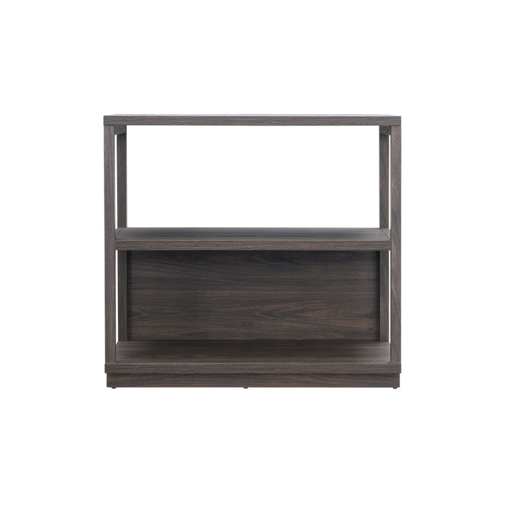 33" Brown Three Tier Standard Bookcase Image 6