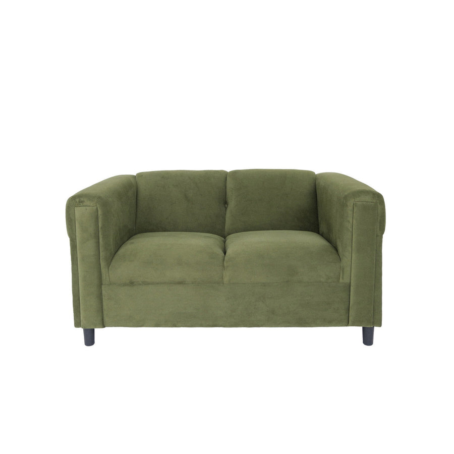 54" Green And Black Microsuede Loveseat Image 1