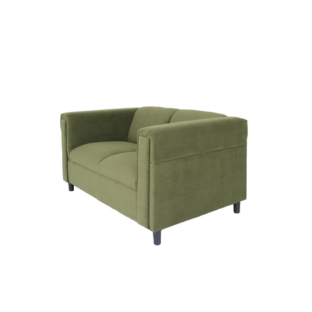 54" Green And Black Microsuede Loveseat Image 2