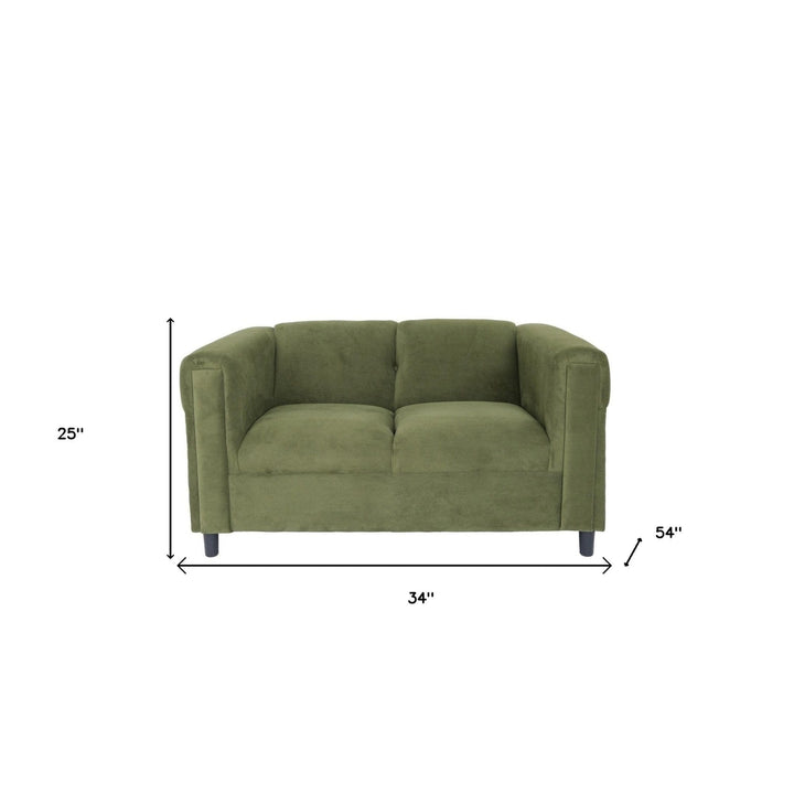 54" Green And Black Microsuede Loveseat Image 3