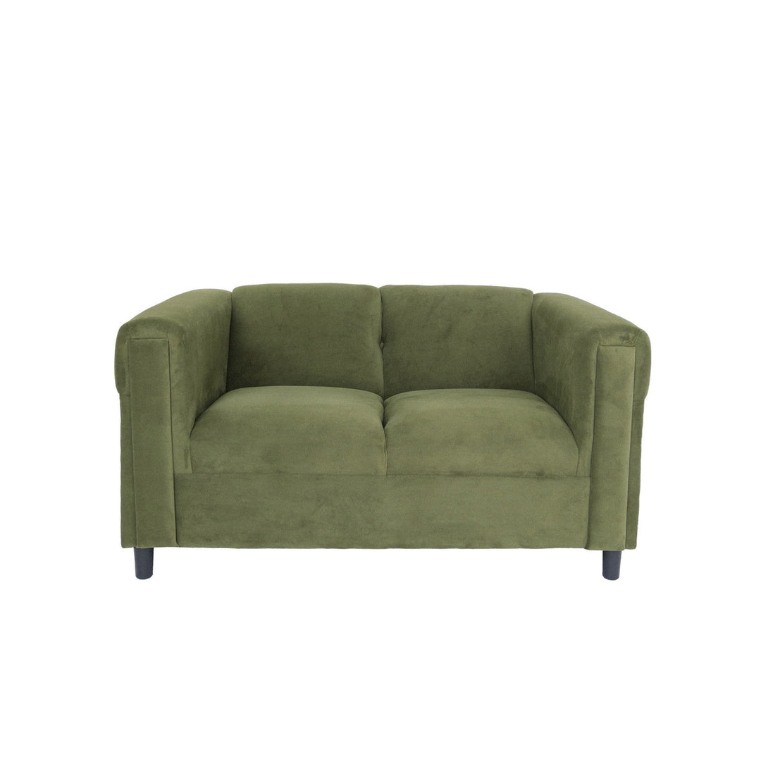 54" Green And Black Microsuede Loveseat Image 4