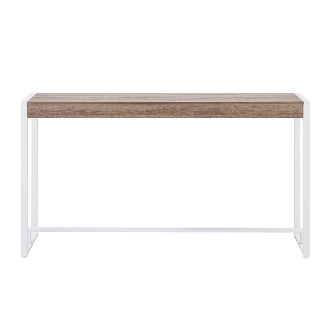 54" Gray Brown and White Sled Console Table Image 2