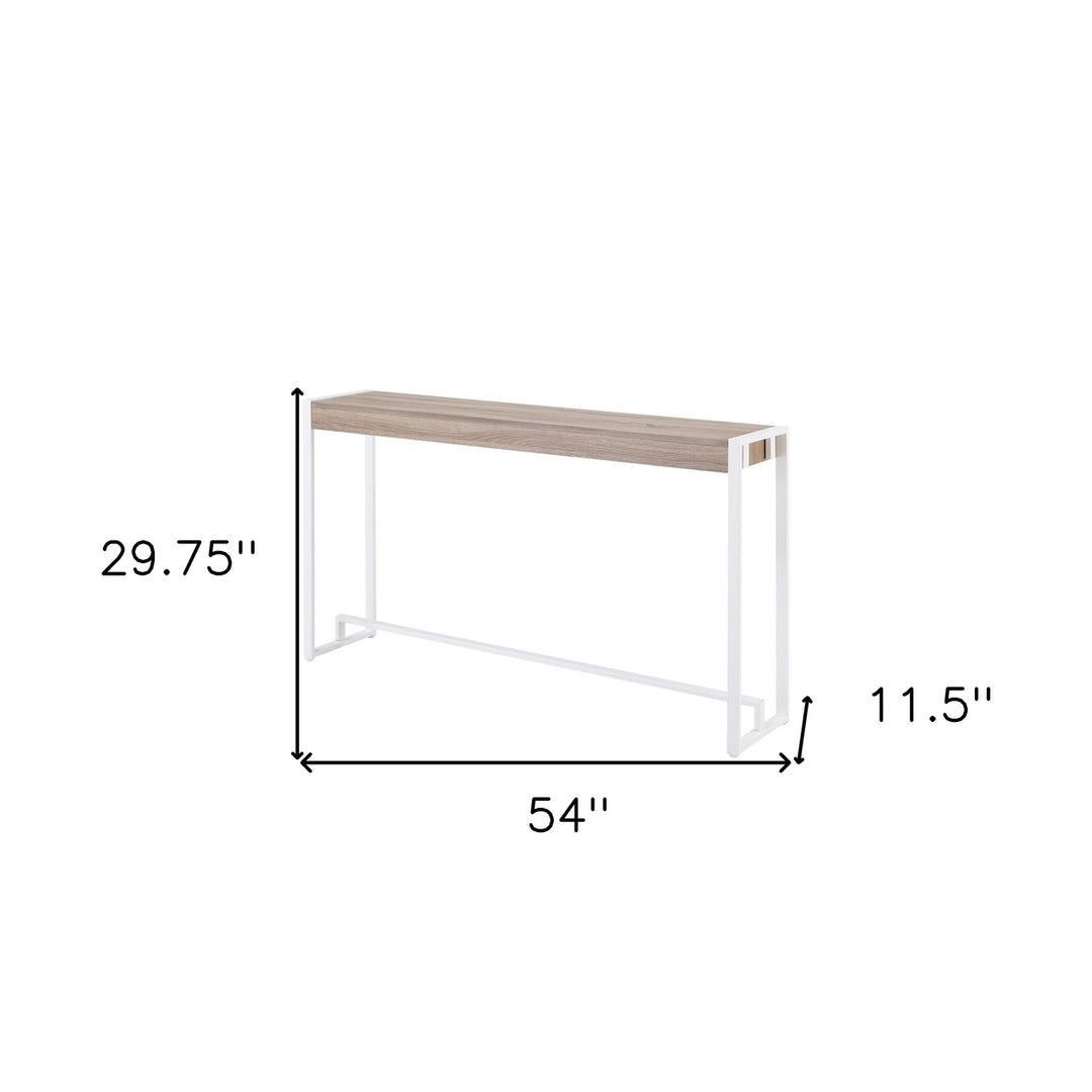 54" Gray Brown and White Sled Console Table Image 8