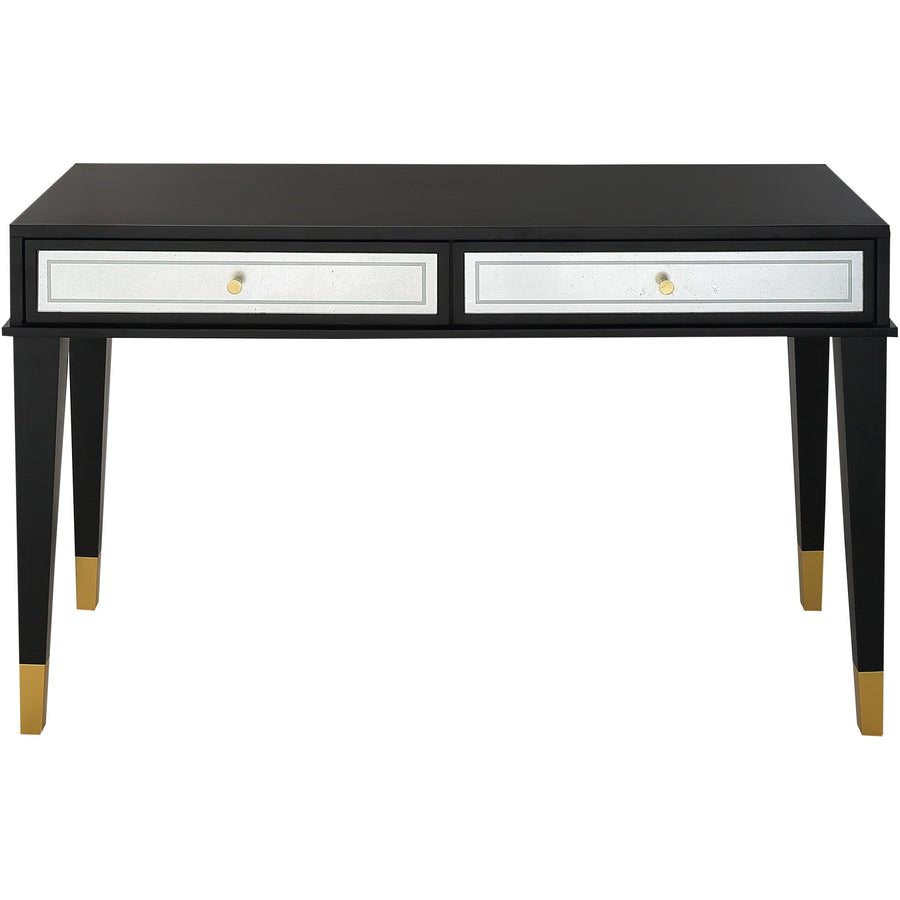 47" Black and Black and Gold Console Table With Storage Image 1