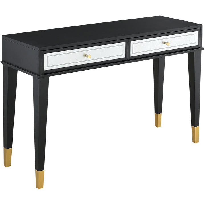 47" Black and Black and Gold Console Table With Storage Image 3