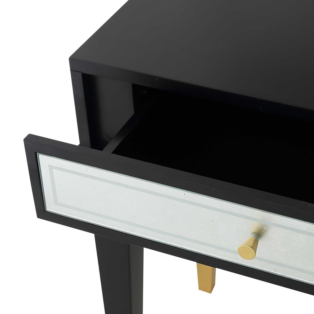 47" Black and Black and Gold Console Table With Storage Image 5