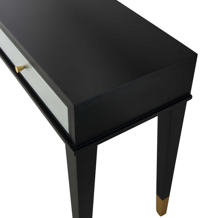 47" Black and Black and Gold Console Table With Storage Image 7