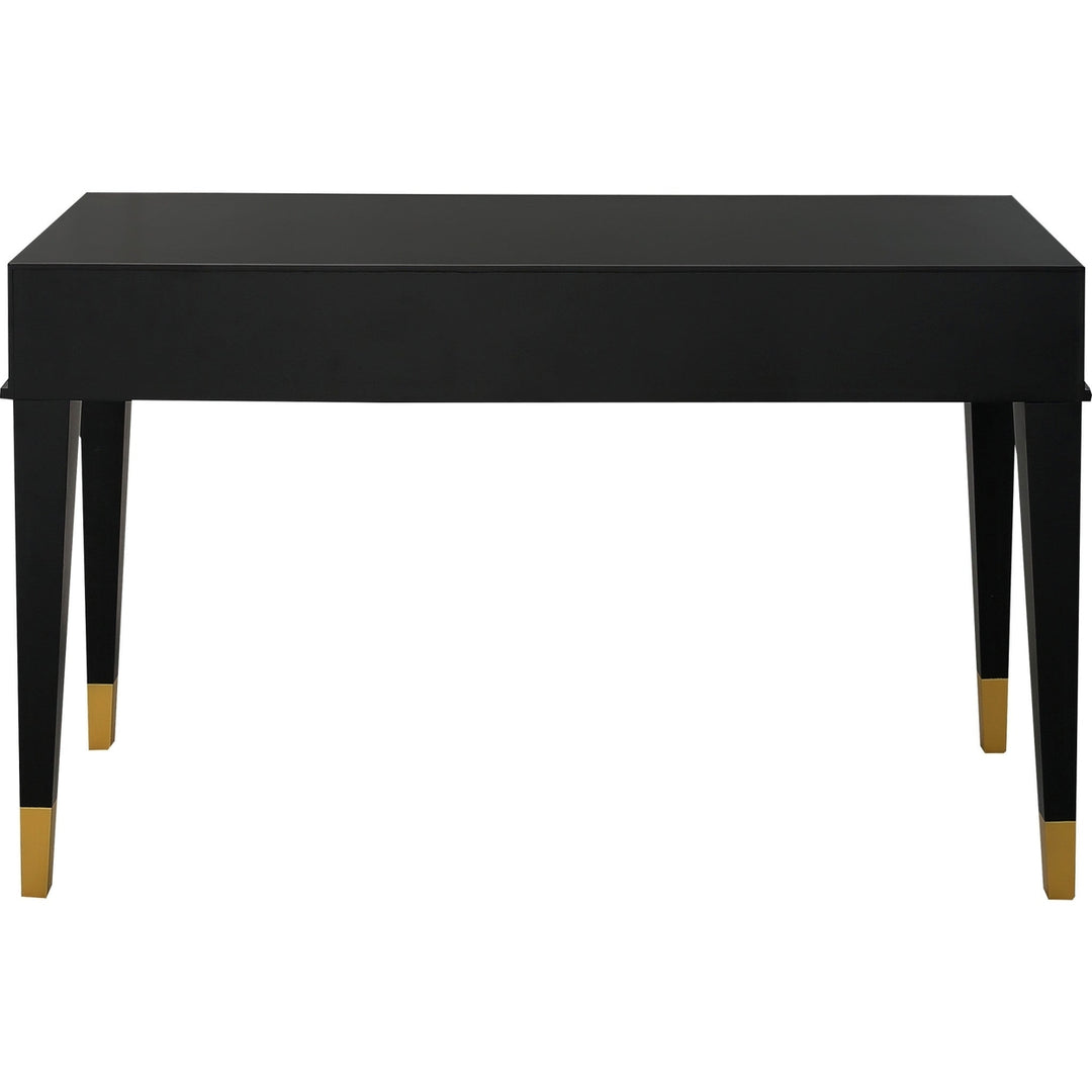 47" Black and Black and Gold Console Table With Storage Image 8