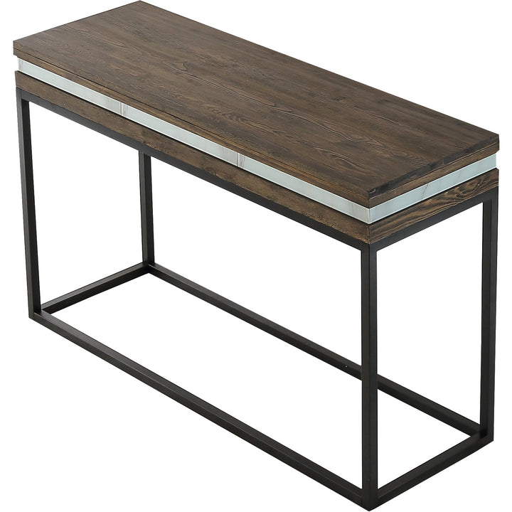 47" Brown and Black Frame Console Table Image 4